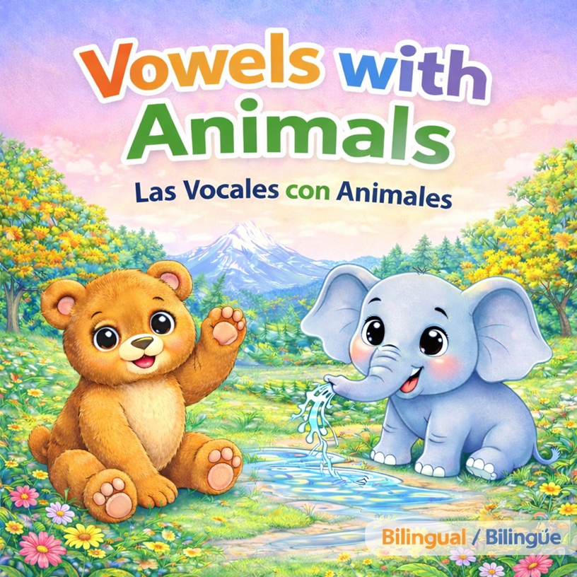 Vowels with Animals / Las Vocales con Animales - Bilingual Coloring Book